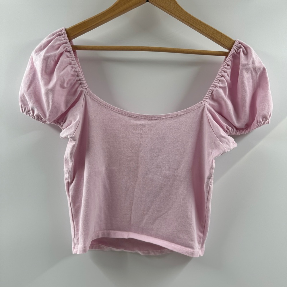 Hollister Light Pink Puffed Short Sleeve Top – Size Medium - Picture 5 of 7